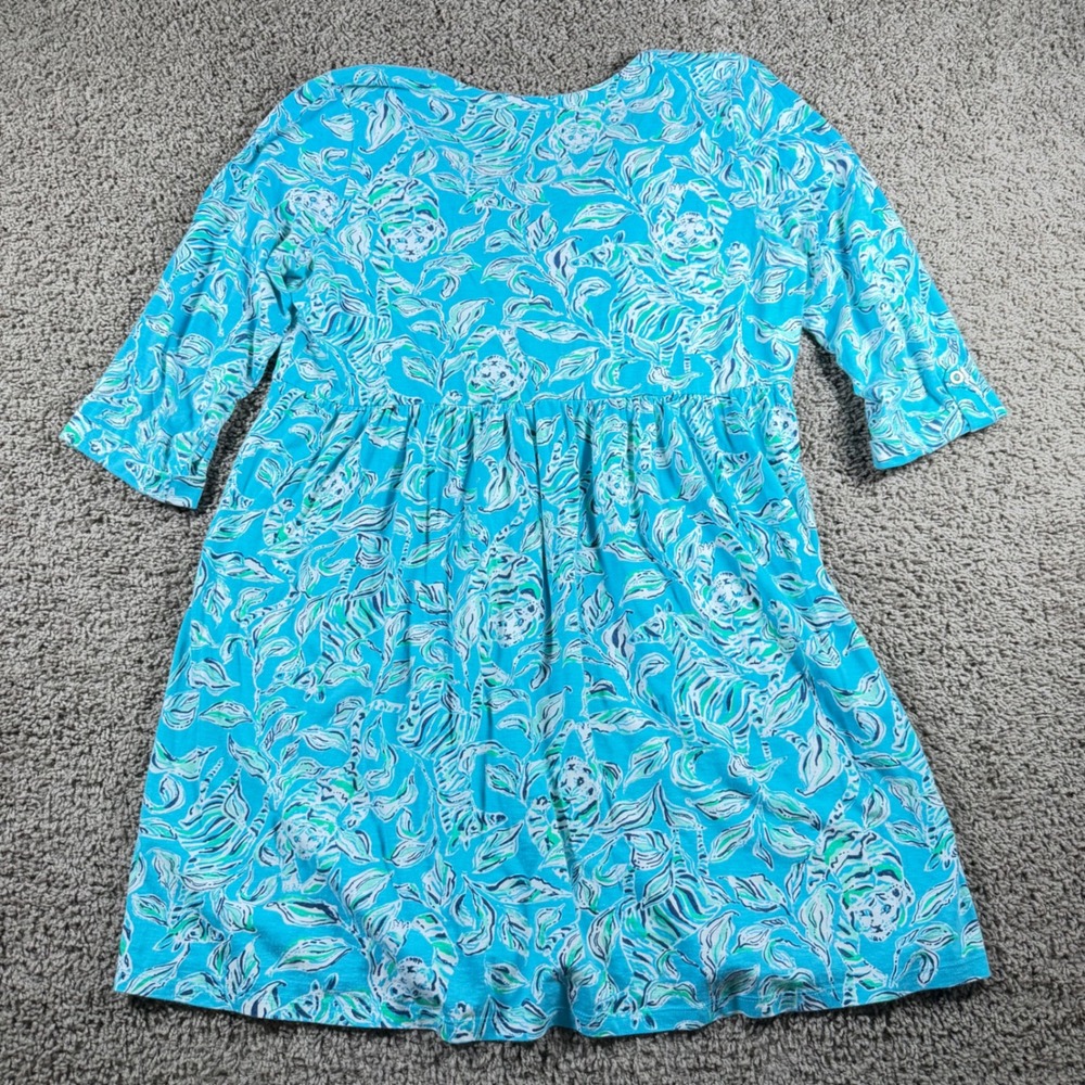 Lilly Pulitzer Tropical Cotton Jersey Dress Large Resortwear vacation coastal - Picture 7 of 10